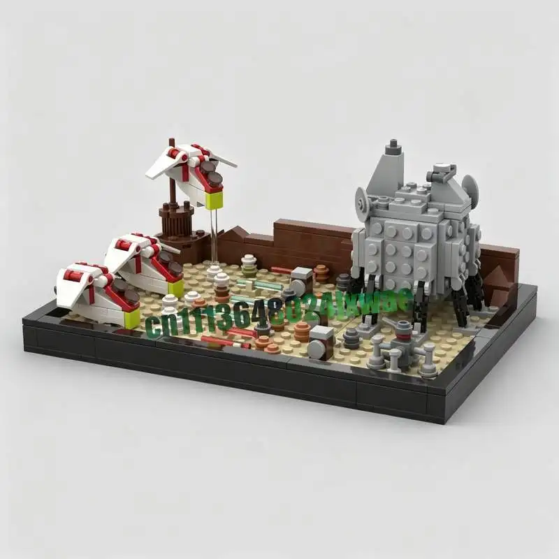 285PCS Battle Scene Diorama Building Blocks MOC Customization Display Model Assembly Puzzle Toy Gift Collection Creative Bricks