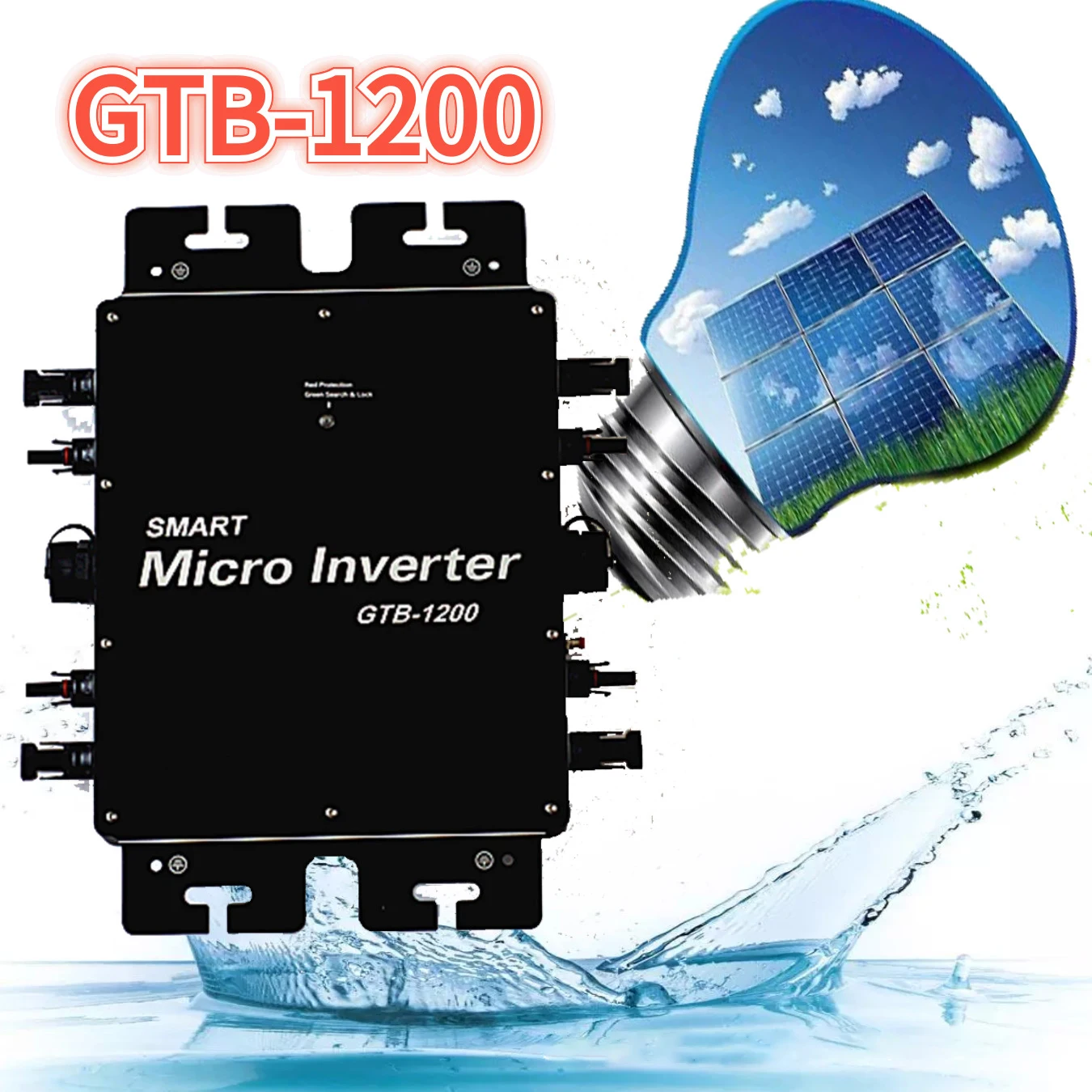 Waterproof IP65 GTB-1200 Solar Grid Tie Micro Inverter 120/230V 50/60Hz 1000W/1200W Microinverter Inversor With WIFI Monitoring