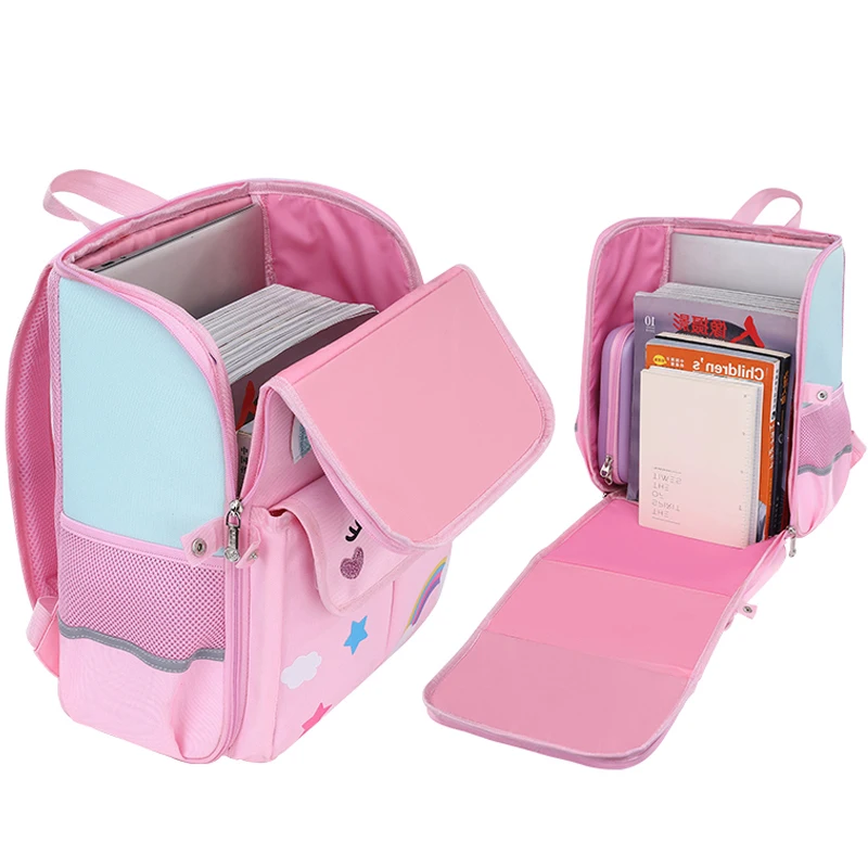 New Girl School Bag Pink Orthopedic Rucksack 1-6 Grade Kids Backpacks Student Cute Bookbag Children Waterproof Schoolbag Mochila