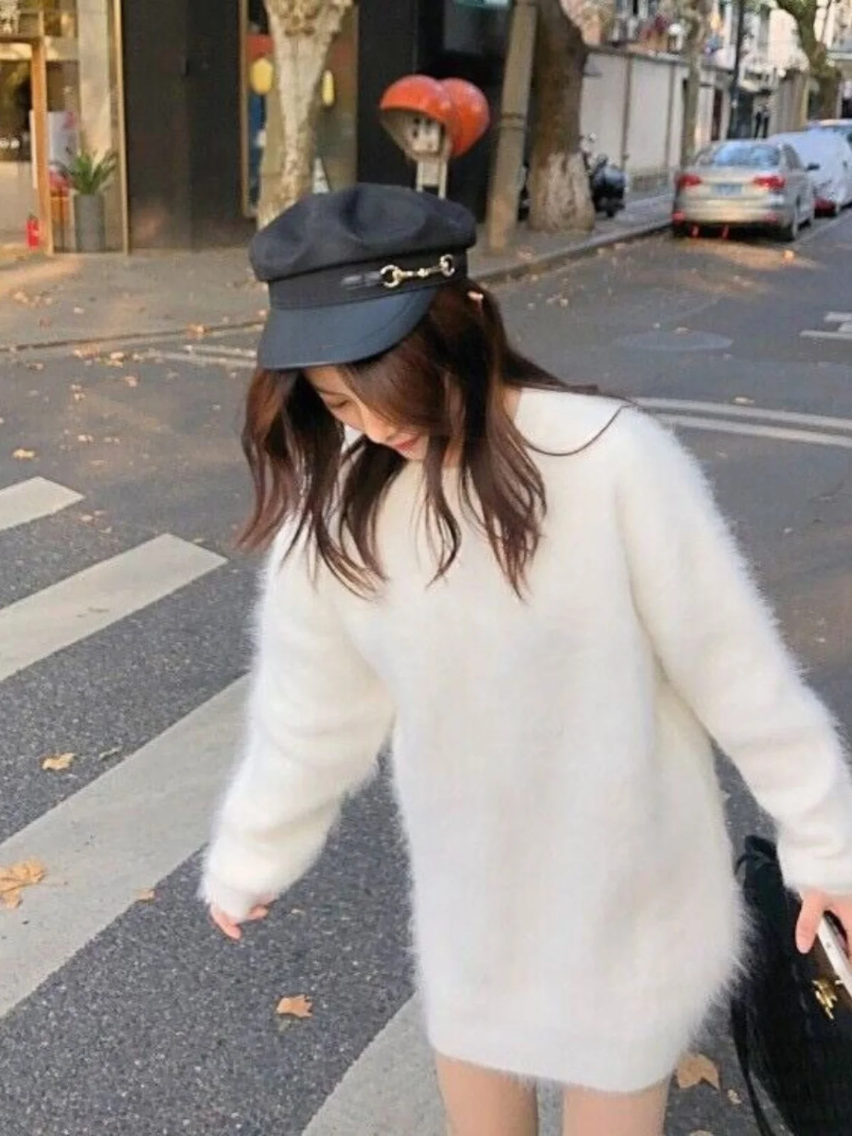 Spring Autumn Loose Knitted Lazy Sle Light een Outerwear Soft Thiened Hooded Sweatirt Women's Sea  Hair Sweater