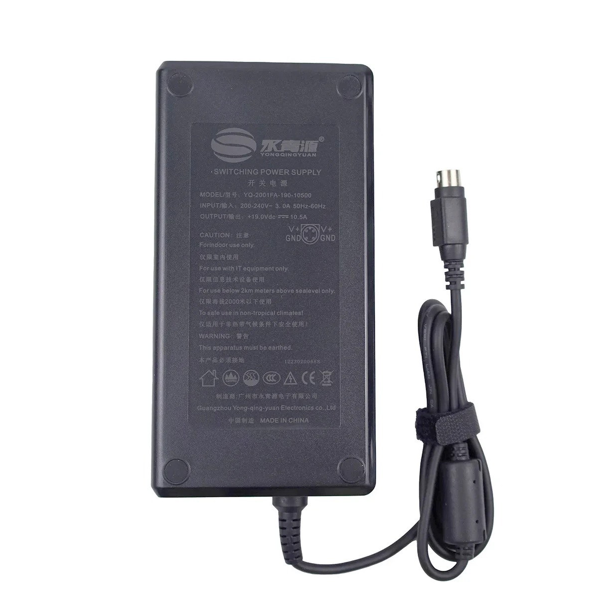 YONGQINGYUAN YQ-2001FA-190-10500 19V 10.5A 200W 4 PIN (Din) Plug Laptop Adapter Charger For AIO Computer Swithching Power Supply view 2