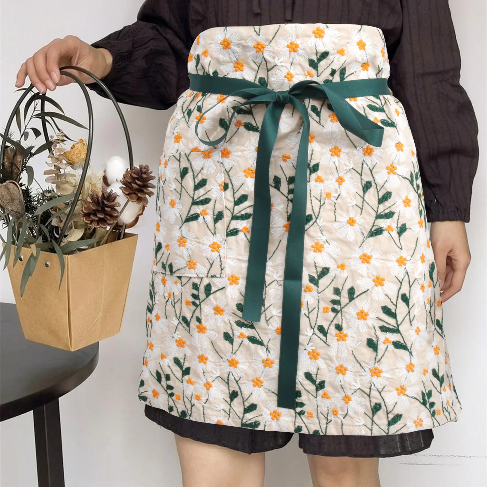 Apron Waist with Pockets Multifunctional for Kitchen Women Gift Cooking Chef Cute Essentials Half