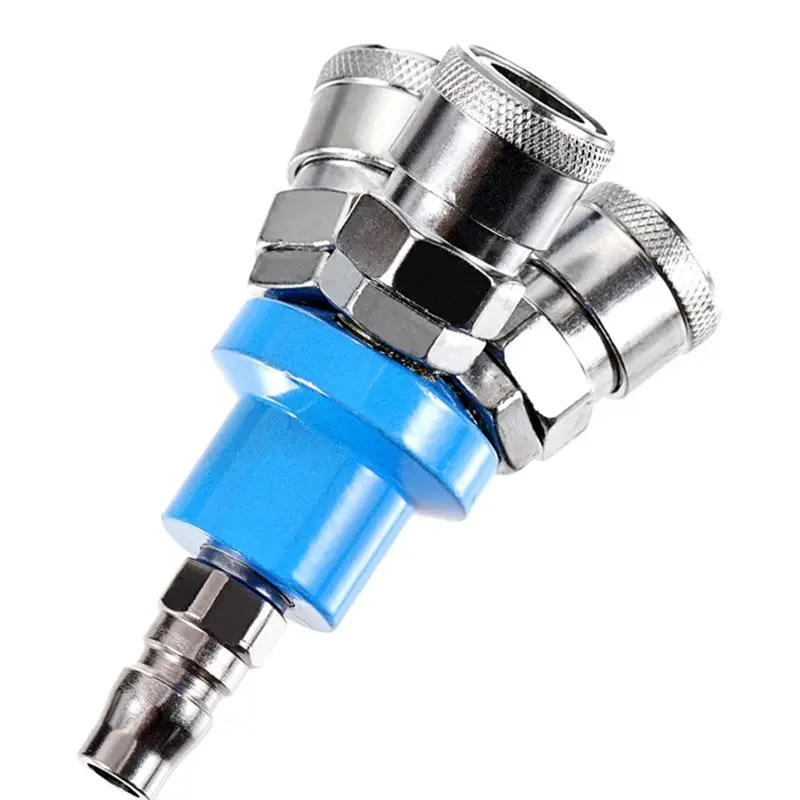 Picture 3: PHILE-Quick Coupler 3 Way Air Hose Splitter Universal Type Male Thread Swivel Air Compressor Fittings Quick Connect Fittingsld