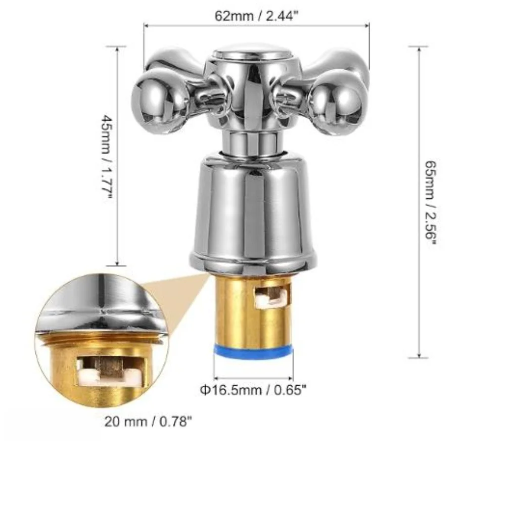 Silver Shower Knobs Faucet for Tap Handle Replacement Faucet Tap Handle Kitchen Faucet Handle Rust-proof Protection