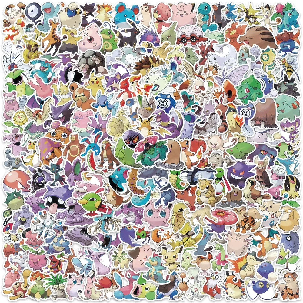 100/200/300 Stück Pokemon Kawaii Pikachu Aufkleber Dekoration Sticker für Laptop, Skateboard, Auto, Gepäck, Handy, Wasserdichter Aufkleber Spielzeug – Detail 9