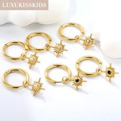 LUXUKISSKIDS Gold Plated Polaris Drop Pendients Trendy Women/Girls Sunshine Earrings Steel Charms for Wedding Jewelry Gifts 2025