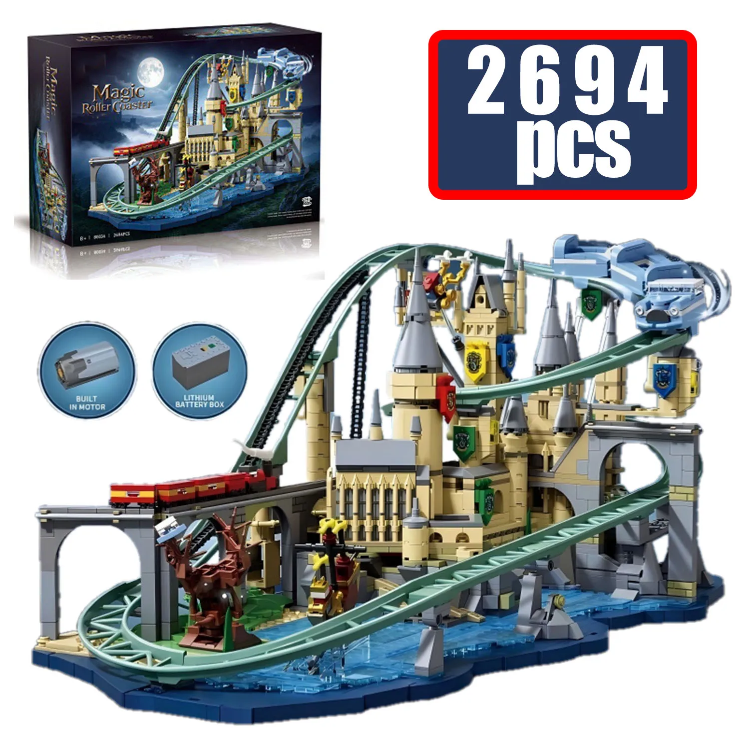 2694PCS City Roller Coaster Model Building Blocks MOC Castle Amusement Park Structures Facilities Bricks Educational Toys Gift