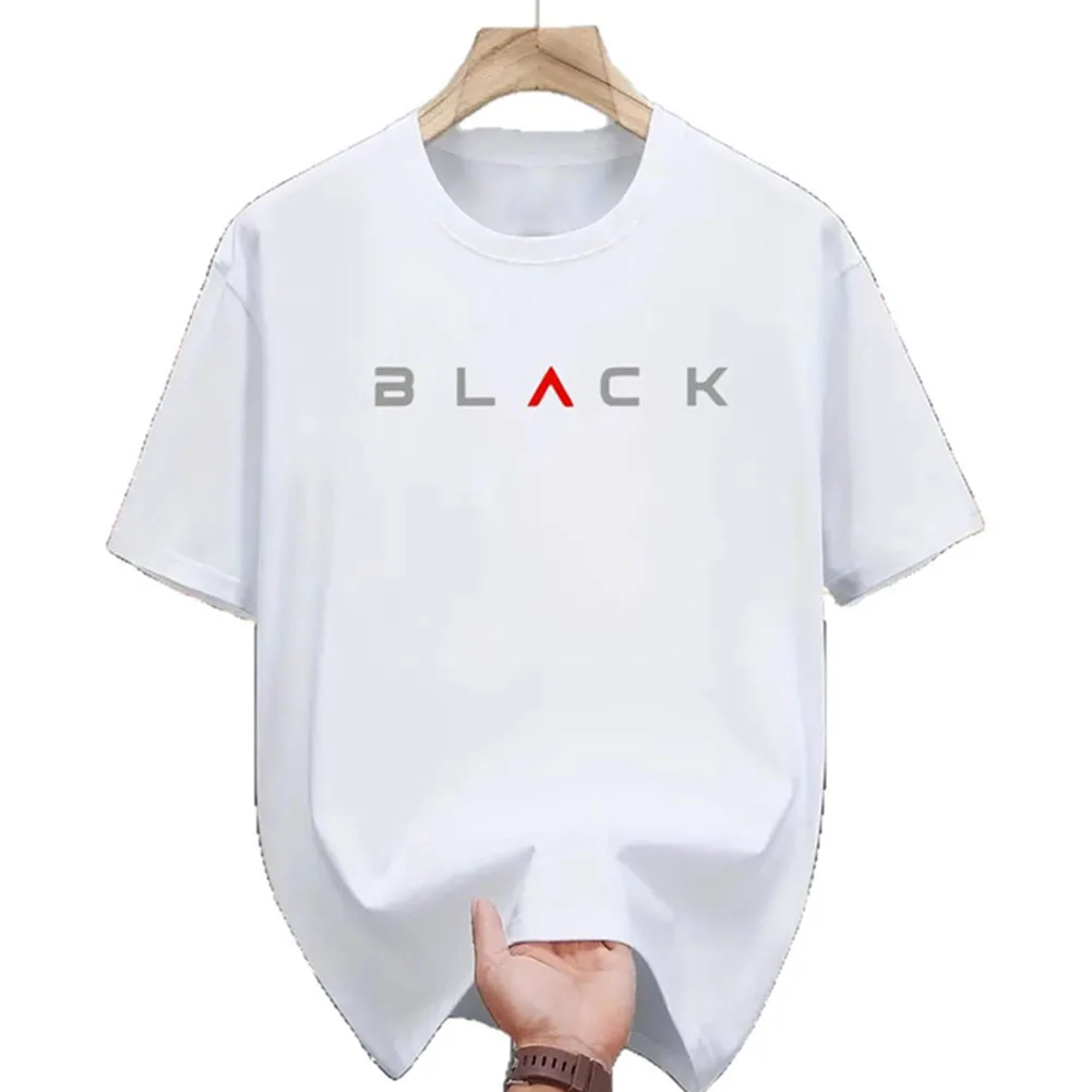 Camiseta de poliéster transpirable de verano para mujer con cuello redondo letras estampadas mangas cortas estilo casual holgado