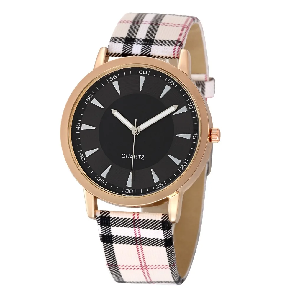 Fashion Casual Women\'s Quartz Watches Black White Dial Analog Ladies Wristwatch Leather Strap Simple Female Clock Gift for Women