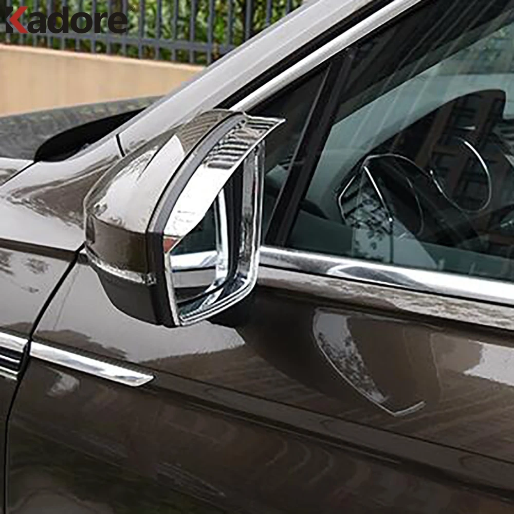 For Volkswagen T-ROC TROC 2017-2020 2021 2022 Chrome Rear View Mirror Cover Sun Rain Guard Shield Deflector Trim Car Accessories