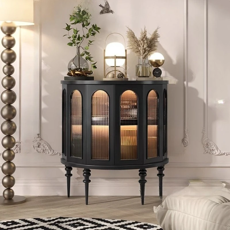 

French retro entrance cabinet living room solid wood home decorative locker