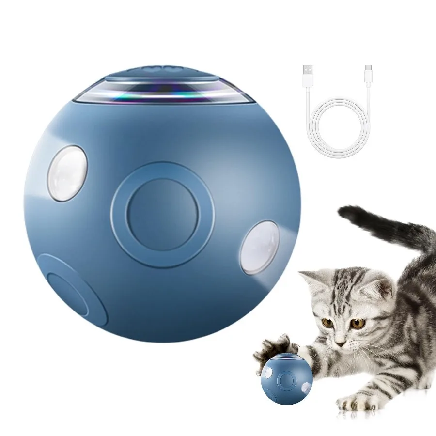 

Smart Cat Toy USB Automatic Rolling Ball Electric Pet Toys Interactive for Cats Training Self-moving Kitten Toys Pets Products