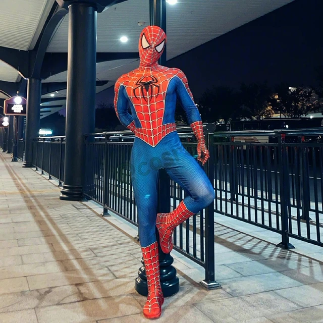 子供のためのスパイダーマンコスプレ衣装、tobey  maguireボディスーツ、スーパーヒーロータイツスーツ、ハロウィーンジャンプスーツ、カーニバルパーティーコスチューム、大人