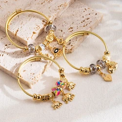 Fashionable New DIY Panjiaduola Stainless Steel Bracelet, Exquisite Pendant, Versatile and Adjustable Best Friend Bracelet
