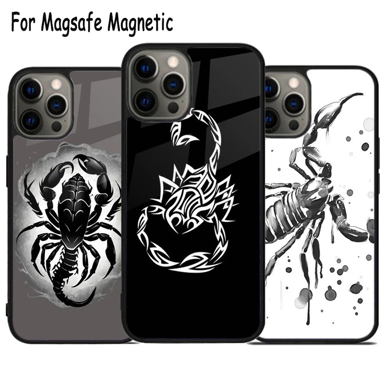 Poison Scorpion Wireless Charge Magsafe Phone Case For iPhone 15 16 14 13 11 12 Pro Max Plus Magnetic Bumper Cover