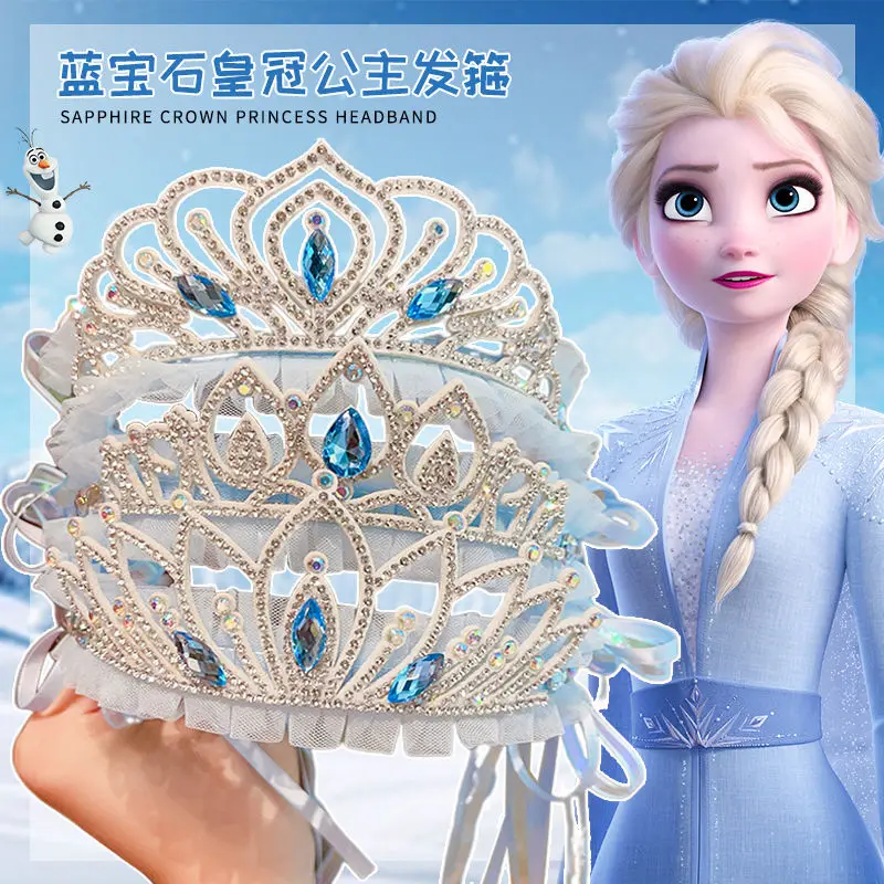 

Frozen Sanrio Children's Crown Headband Dress Accessories Girls Princess Elsa Headdress Jewelry Party Decoration Birthday Gift