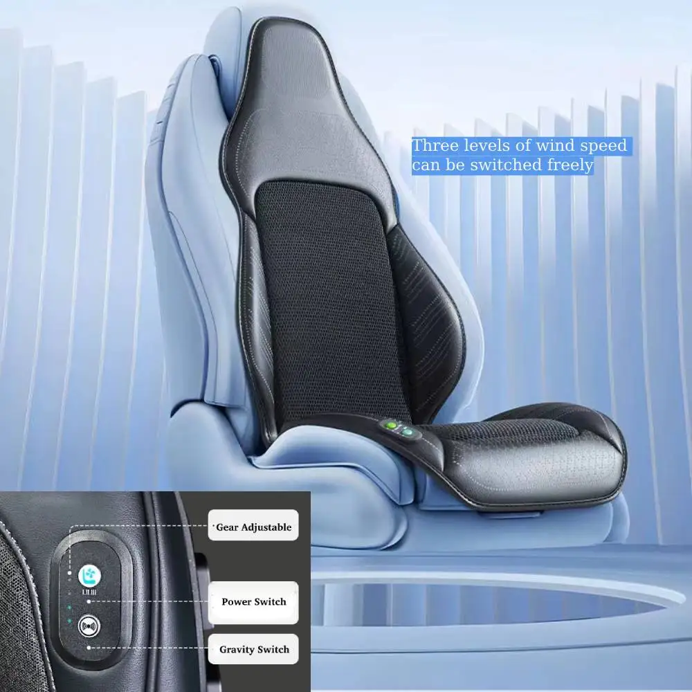 For Tesla Model Y / 3 Smart Cooling Car Seat Cushion for Summer Driving Breathable Seat Cover with 10 Fans 15s Cool Down