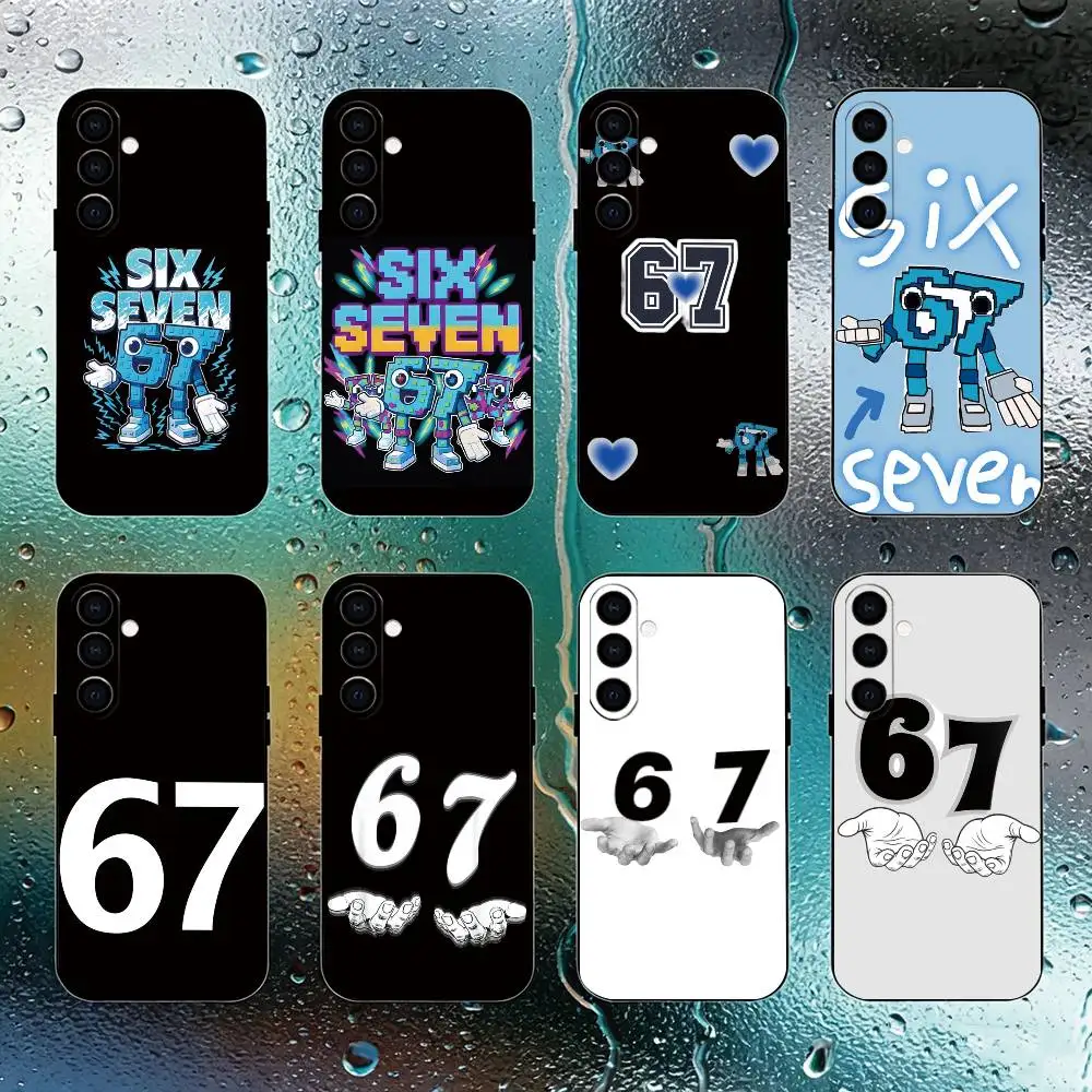 Six Seven 6 7  Phone Case For Samsung Galaxy A73,A72,A71,A70,A53,A52,A51,Others Soft Black Cover