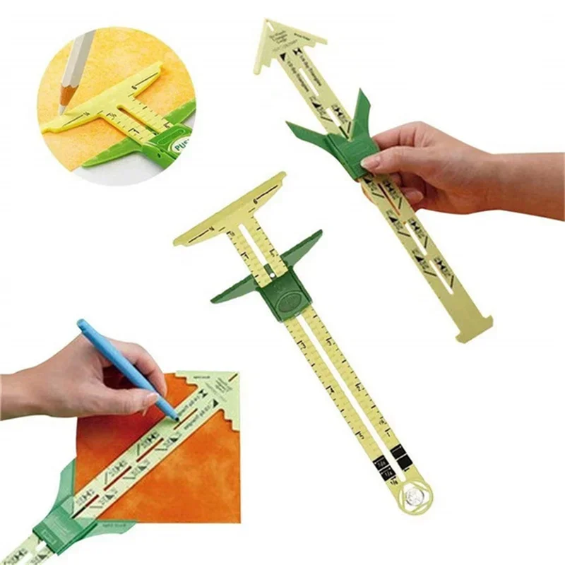 5-IN-1 Sliding Gauge with Nancy Measuring Sewing Tool Patchwork Tool Ruler Tailor Ruler Tool Accessories Home Use High Quality