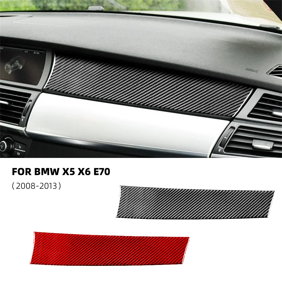 For BMW X5 E70 2008-2013 Carbon Fiber Car Front Passenger Instrument Panel Decorative Accesorios Para Auto Voiture Car Stickers