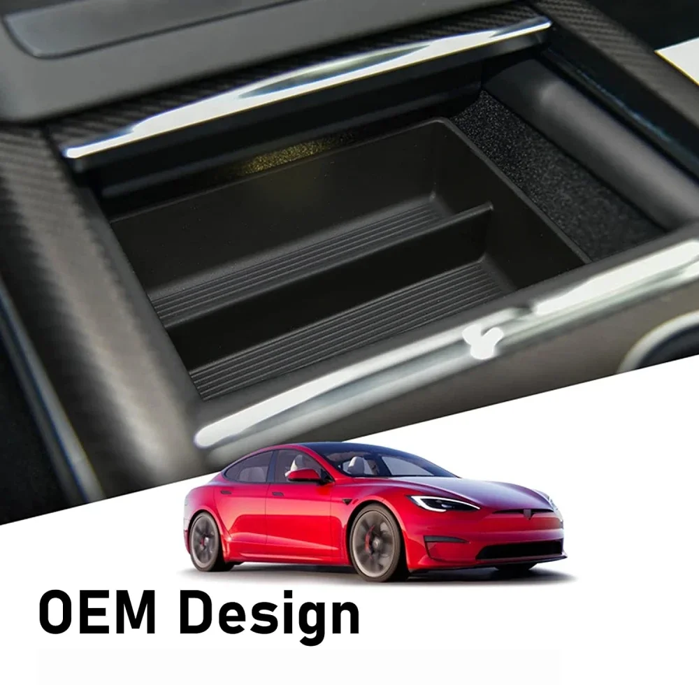 Center Console Organizer Tray For Tesla Model S Model X Plaid/Long Range 2021 2022 2023 2024 Front Center Console Storage Box