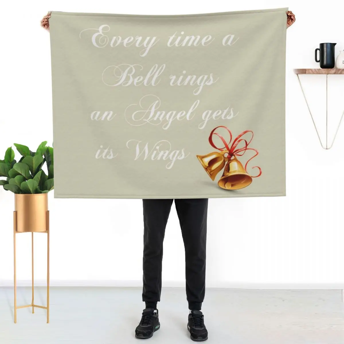 Every Time A Bell Rings An Angel Gets Its Wings Throw Blanket Year Round Soft Comfortable Blanket for Home