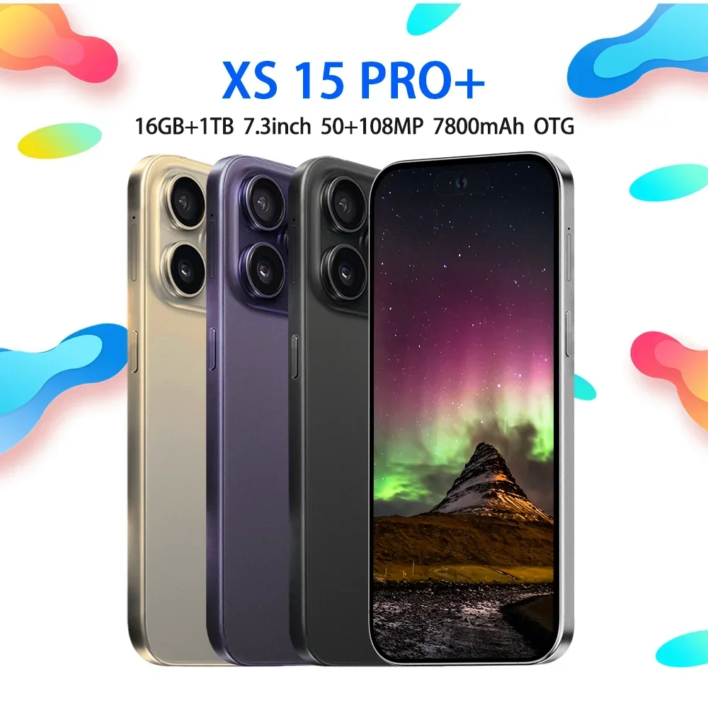 Originale per il nuovissimo XS15 Pro + Smartphone Schermo intero da 7,3 pollici 4G 5G Cellulare 7800mAh Telefoni cellulari Versione globale