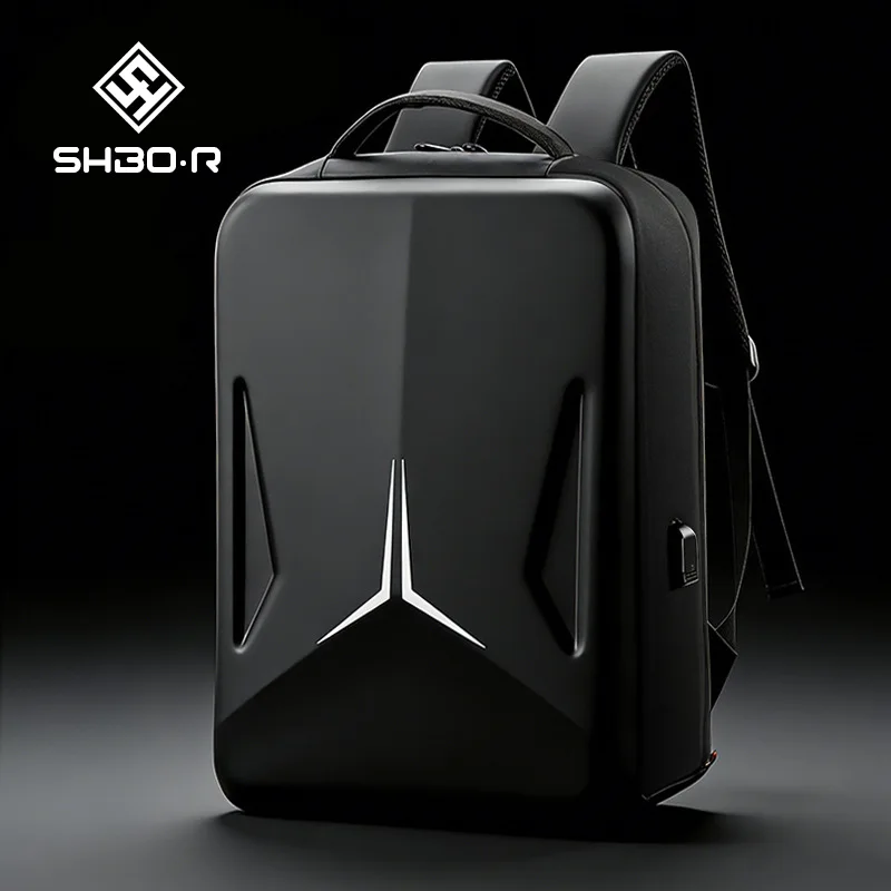 3D Hard Shell Backpack USB Charging Port Laptop Bag Business Travel Rucksack Waterproof Computer Backpack Anti-theft School Bag