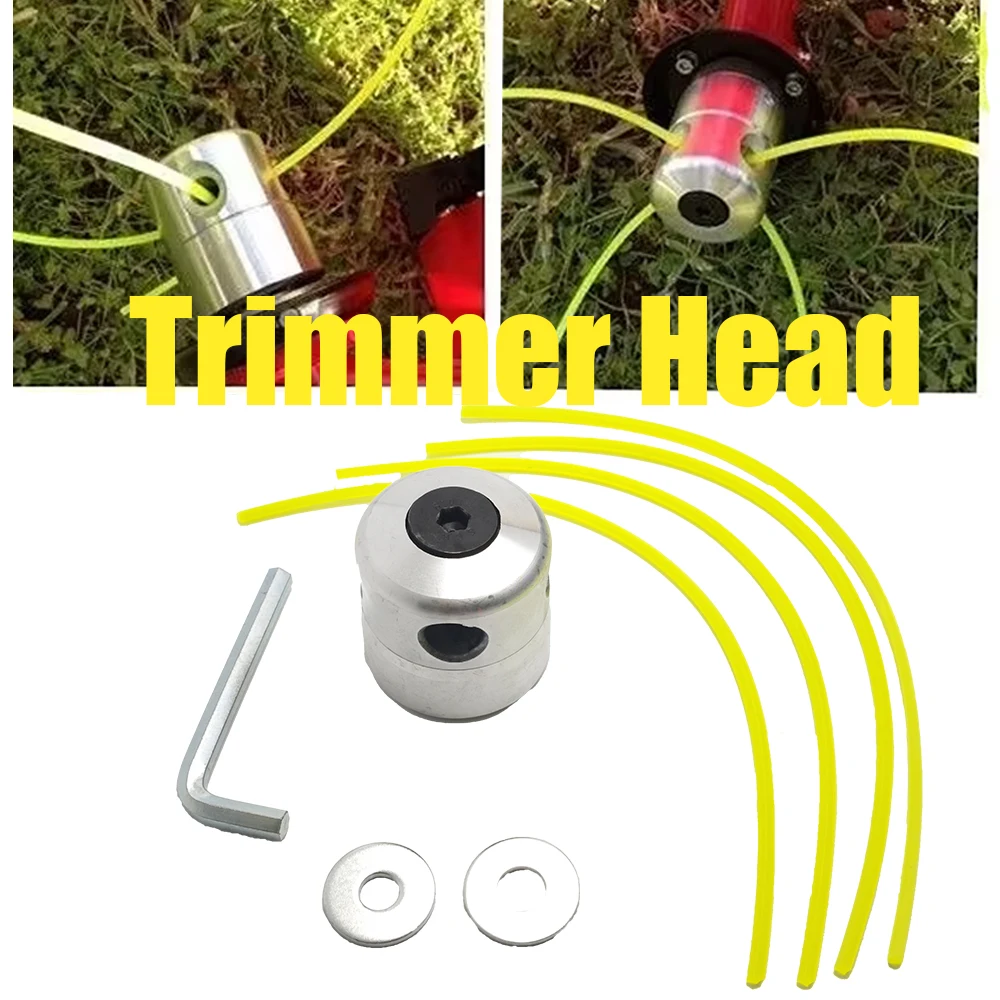 Universal Grass Trimmer Head with 4 Lines Aluminum Brush Cutter Head Lawn Mower Accessories Cutting Line Head for Grass Trimmer