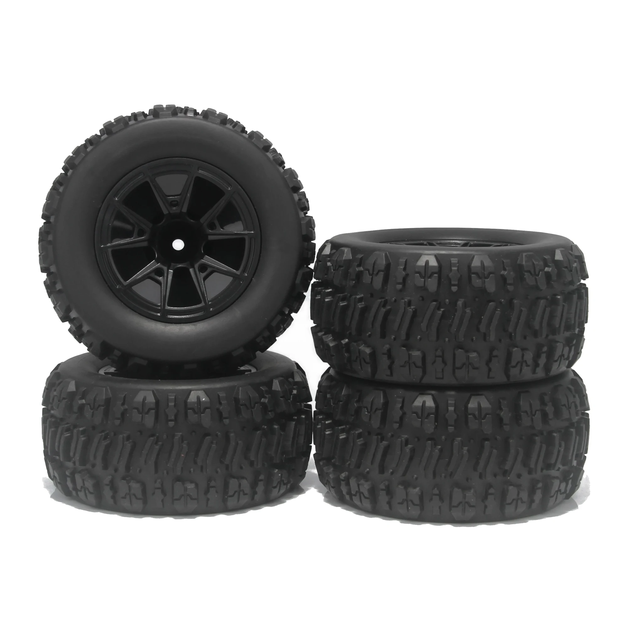 90mm 12mm Hex Monster Truck Rubber Tires Off Road Buggy Wheel for 1/14 RC Car Wltoys 144010 MJX Hyper Go 14209 14210