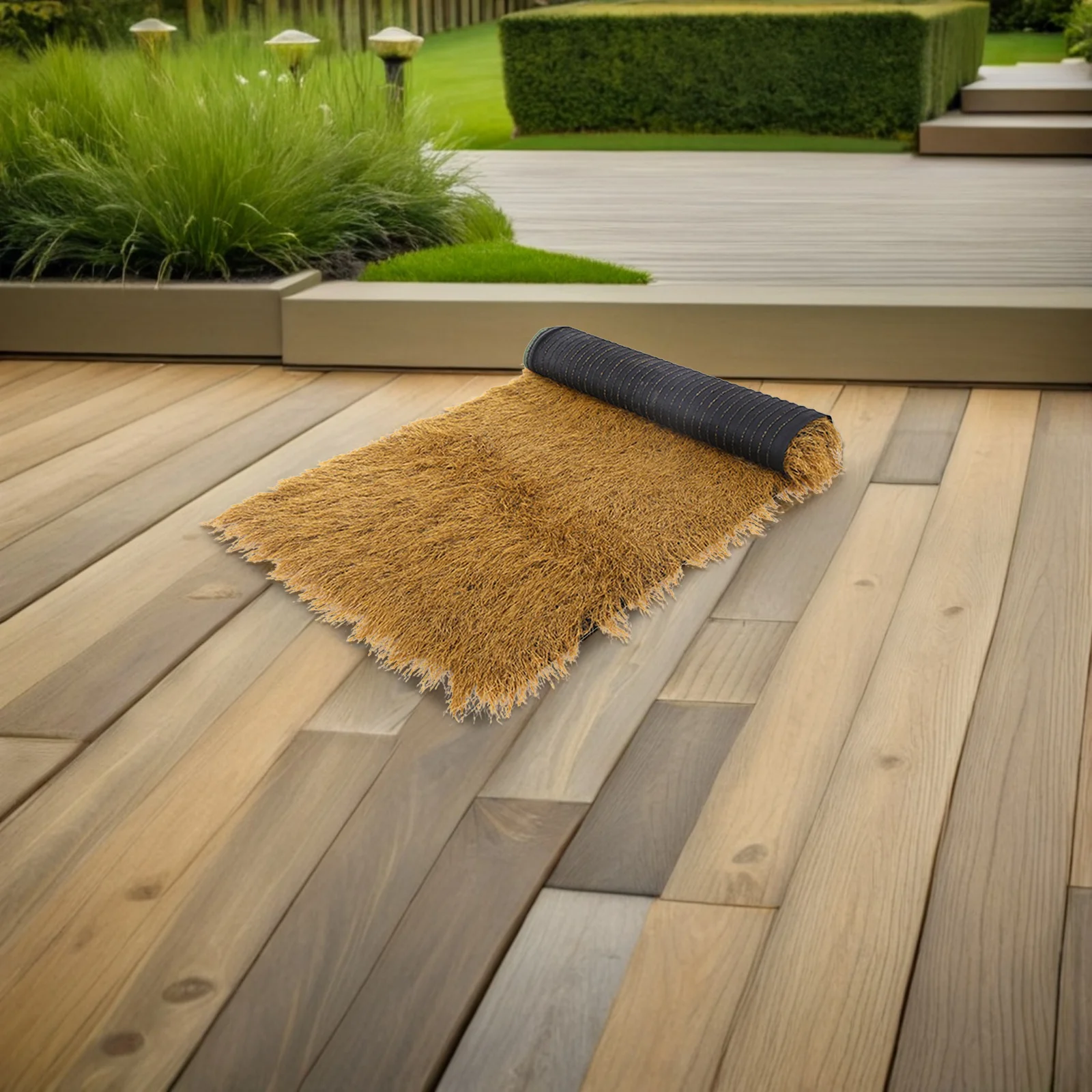 Decorazione per tetto in paglia artificiale con rotolo di tetto simulato per giardino, patio, balcone, paesaggio, copertura decorativa fai da te