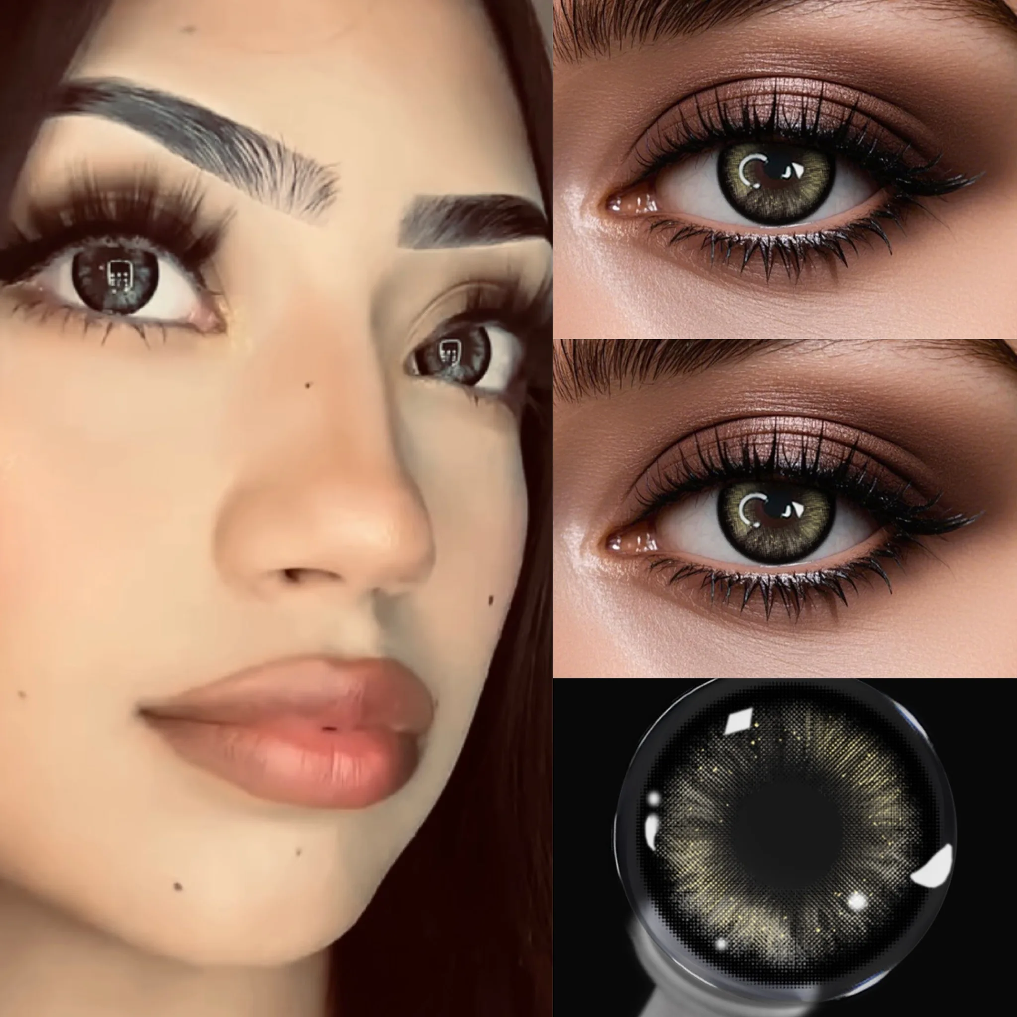 Visuashow schwarze Kontaktlinsen, Kosmetik, farbige Kontaktlinsen, 2 Stück, für den jährlichen Gebrauch, kleine Pupillen-Farbkontaktlinsen für Cosplay-Make-up, schwarze kontaktlinsen – Detail 6