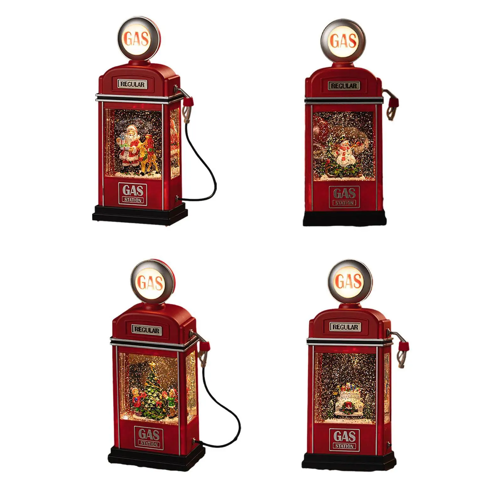 Christmas Snow Globe Lantern with Music Indoor Ornament Musical Glittering Lantern for Indoor Office Living Room Desktop Girls