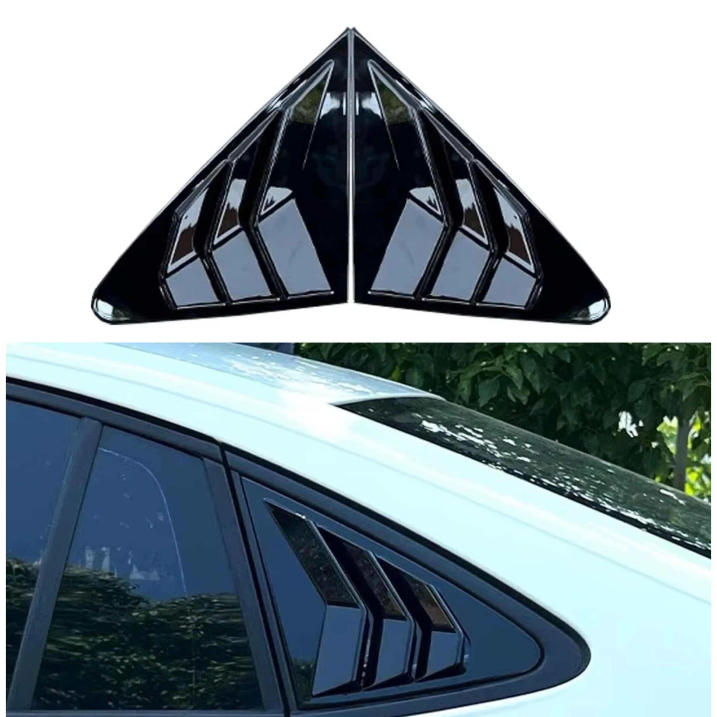 Fit For Volkswagen VW Virtus 2018-2024 Car Rear Side Window Shutter Cover Trim Side Door Louver Cap Trim Auto Accessories