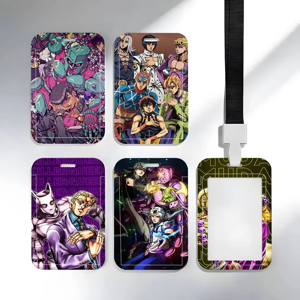 Anime JoJos Bizarre A-Adventure Lanyard Card Holders Student ID Card Holders Neckband Card Holders Access Control