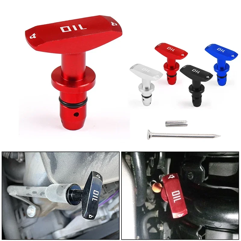 Universal Car Oil Dipstick Pull Handle Engine Oil Pullhandle Aluminum Alloy Auto Replacement Modification Decoration