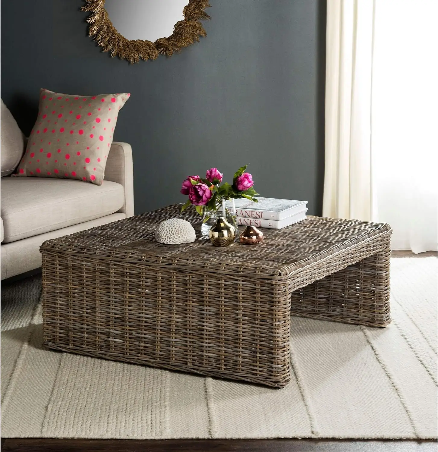 Home Collection Persis Natural Wicker Coffee Table