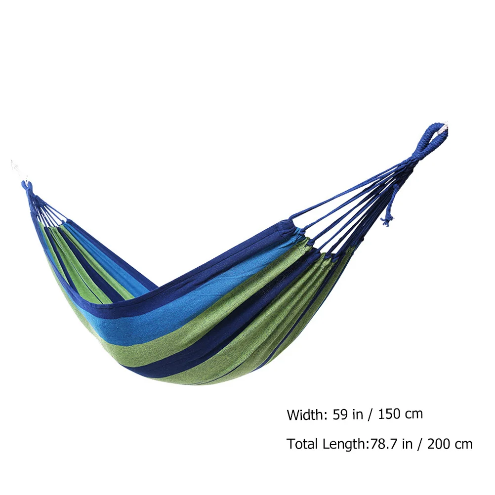 Rede dupla ao ar livre balanço de lona portátil acampamento interior viagem caminhadas jardim pendurado balanço cama jardim rede