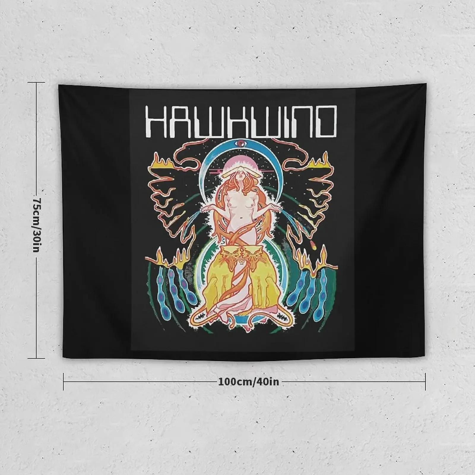 Hawkwind Logo Tapestry Aesthetic Room Decor Korean Cute Room Things Tapestry