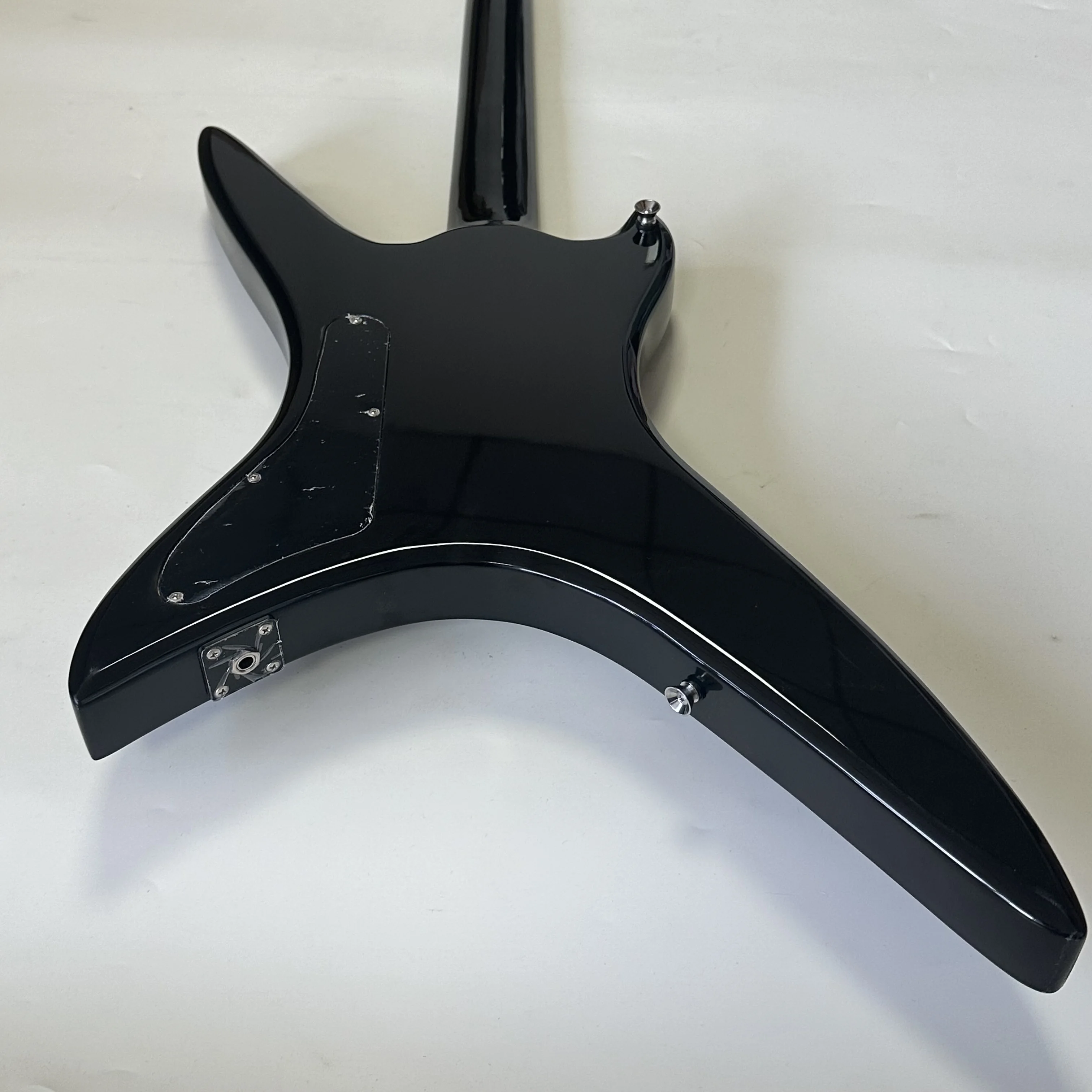 US Warehouse Custom B.C. Rich Stealth Electric Guitar Gloss Black Fixed Bridge High Output Humbucker Pickup Solid Body 6 String Guitar for Death Metal Hard Rock