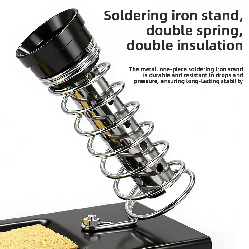 Dual Soldering Iron Stand Double Spring Holder Metal Soldering Iron Support Rack Desktop Welding Tool Holder for Electronics Rep