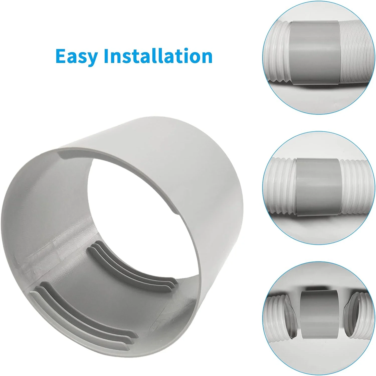 Удлинитель шланга кондиционера, 5-дюймовый, портативный соединительный соединитель выхлопного шланга переменного тока подходит для часовой стрелки и счетчика