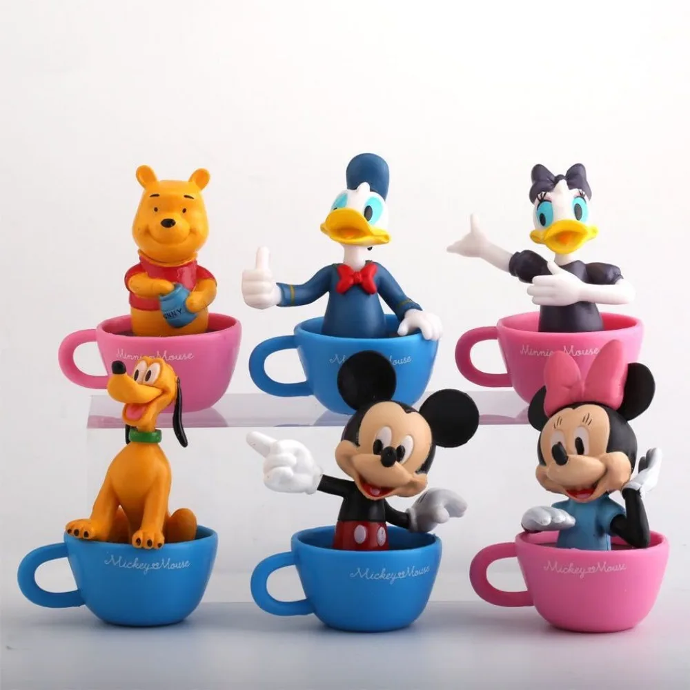 Popular Mickey Minnie Donald Daisy Pooh Bear Children's Favorite Handmade Blind Box Figurine Model Exquisite Desktop Decoration