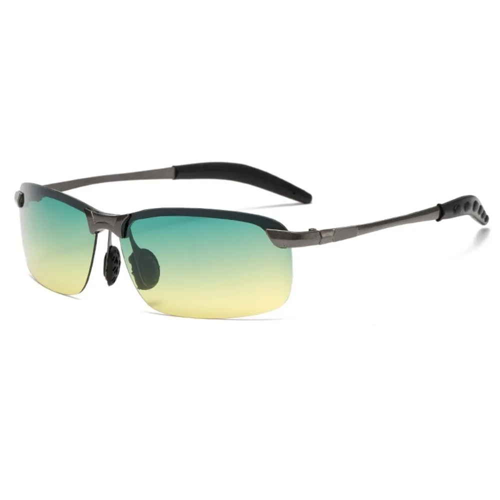 

Retro Change Color Photochromic Sunglasses Day Night Vision Half Frame Dimming Glasses Metal Frame Alloy Eyewear Fishing
