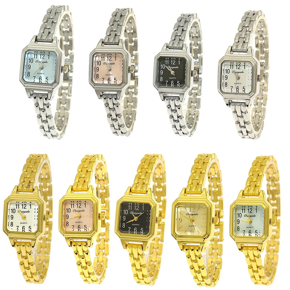 9pcs/lot Wholesale Mixed Bulk Gold Lady Women Wristwatch