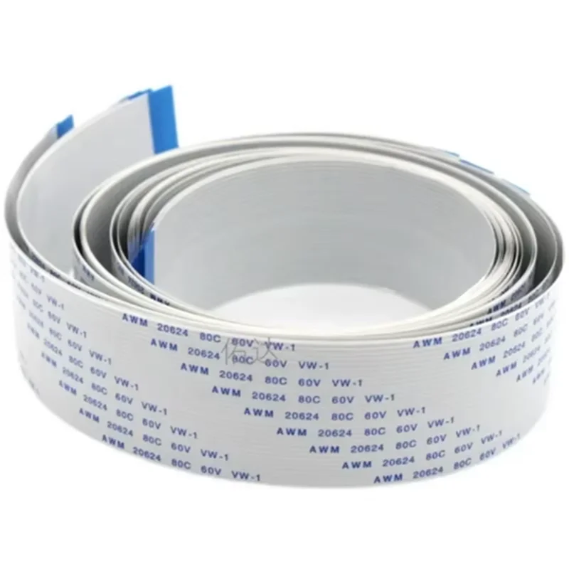 500mm/800/1000mm Fpc Ffc Flexible Flat Cable 1.25mm Pitch Awm 20624 80c 60v Vw-1 4p/5/6/8/10/12/13/14/16/18/20/22/24/26/30/40pin
