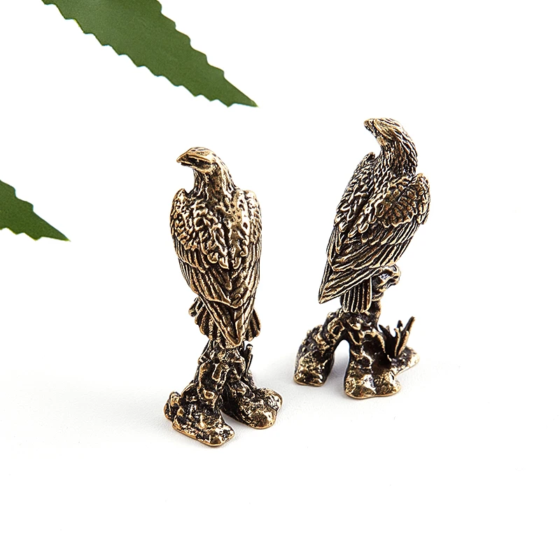 1PCS Brass Eagle Miniature Sculpture Ornament Figurine Home Decor Accessories