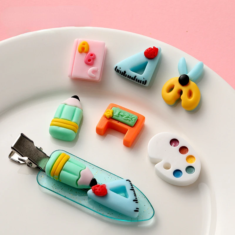 Resin Mini Stationery Series Flatback Cabochon Miniature Kawaii Decor DIY Home Furnishing Embellishments Hairpin Accessories