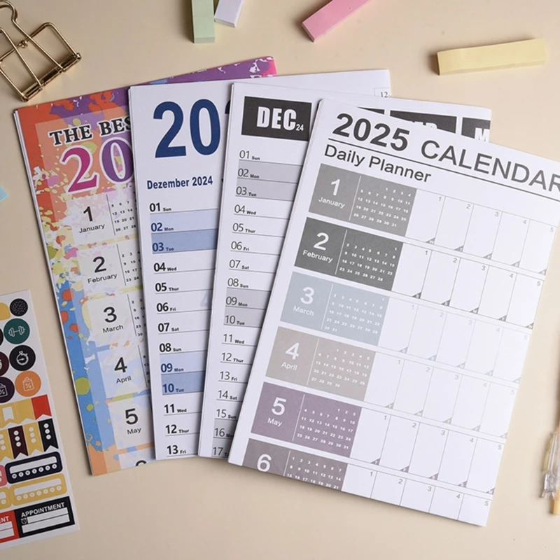 Wandkalender 2025, Schuljahresplaner, Jahreskalender, Schulkalender, englische Ausgabe, Kalender für Büro, Schule, Zuhause