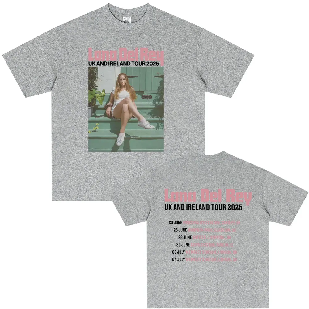 

Lana Del Rey UK and Ireland Tour 2025 T Shirt Men's Women Clothing Fashion Pop Music T-shirt Unisex Summer Pure Cotton T-shirts
